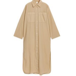 Arket Organic Cotton Shirt Dress Khaki